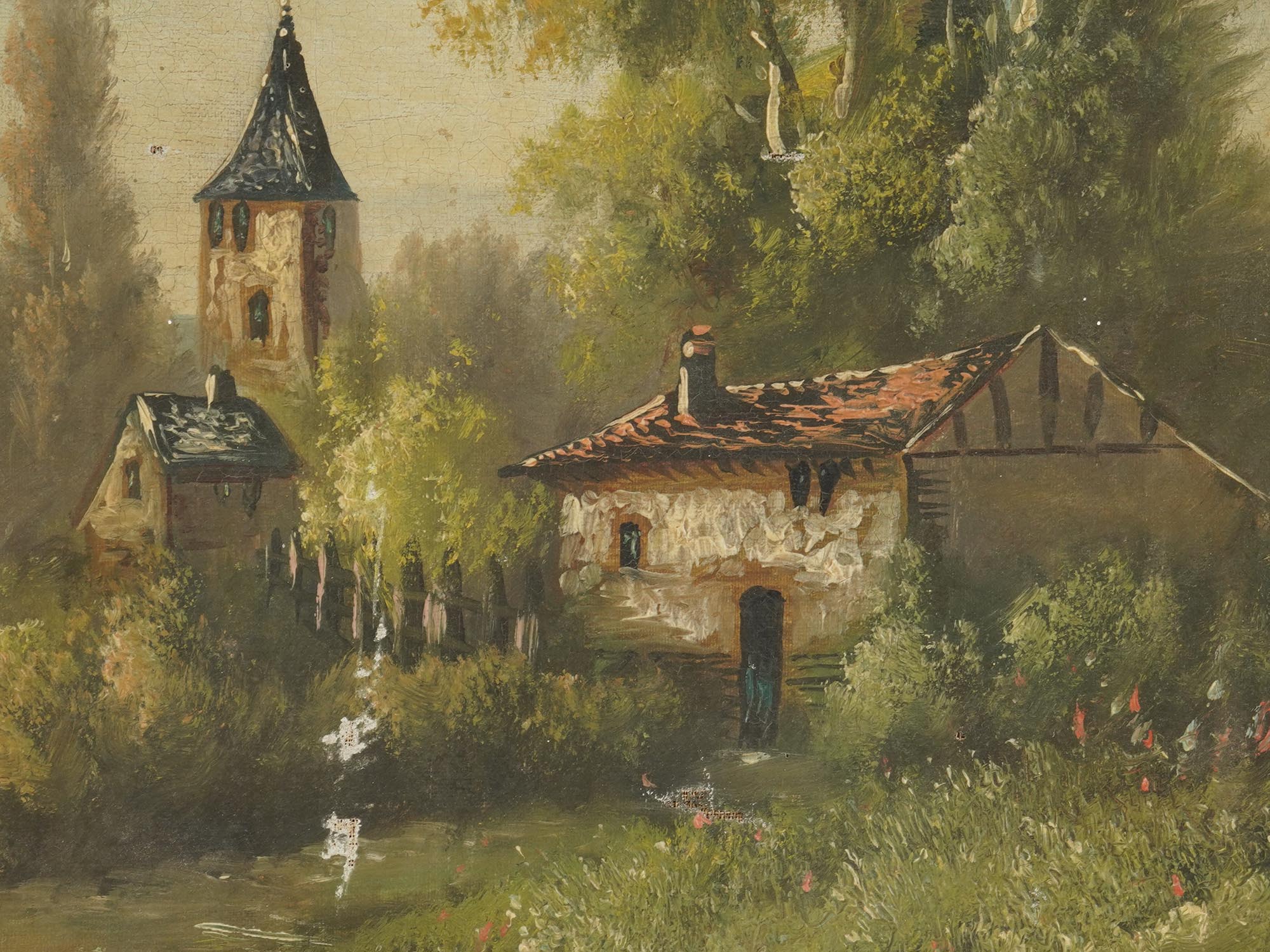 BELGIAN PASTORAL OIL PAINTING BY MAURICE DUPUIS PIC-2